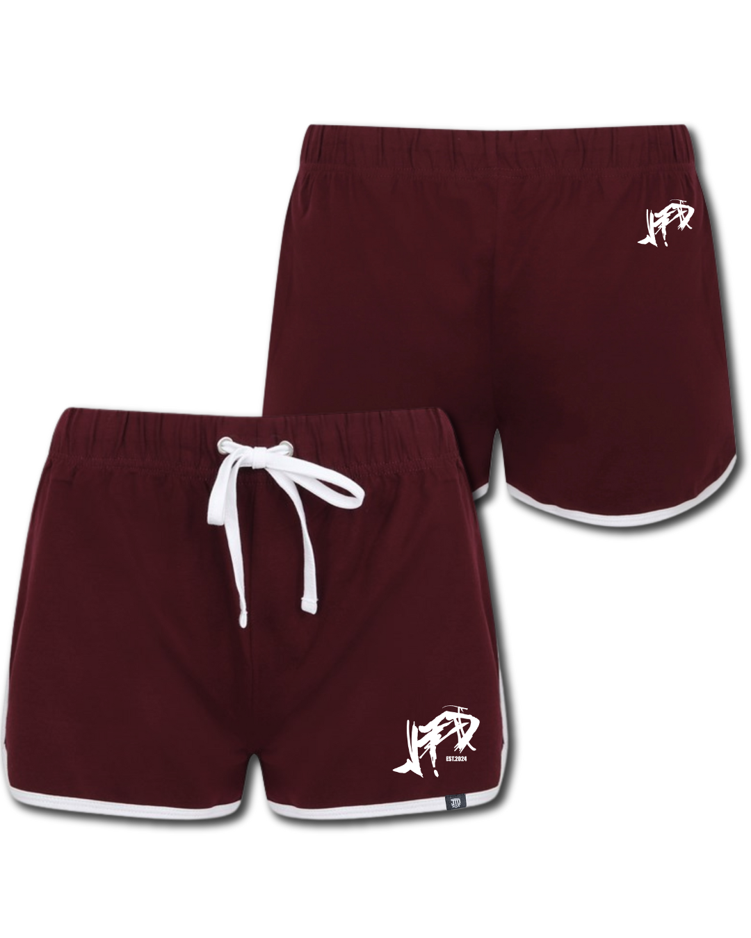 Women’s Streetwear Shorts London - Burgundy Graphic shorts - Summer Shorts for Women - Jump The Dark