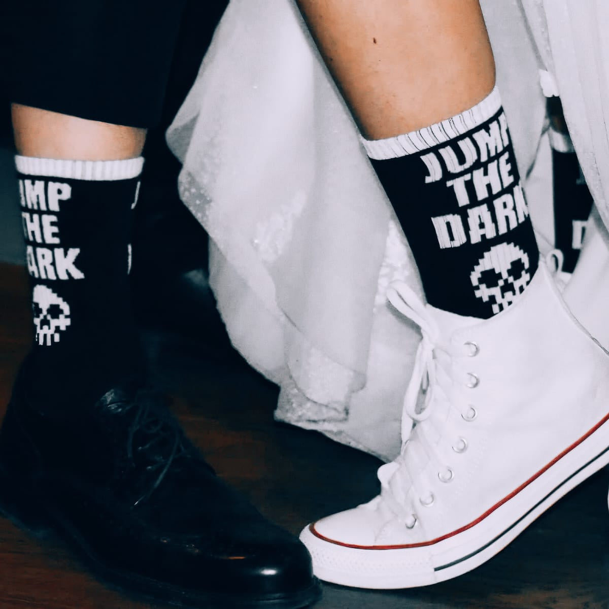 Skull Graphic Design Socks - Alternative Streetwear Accessories - Tattoo Style Fashion