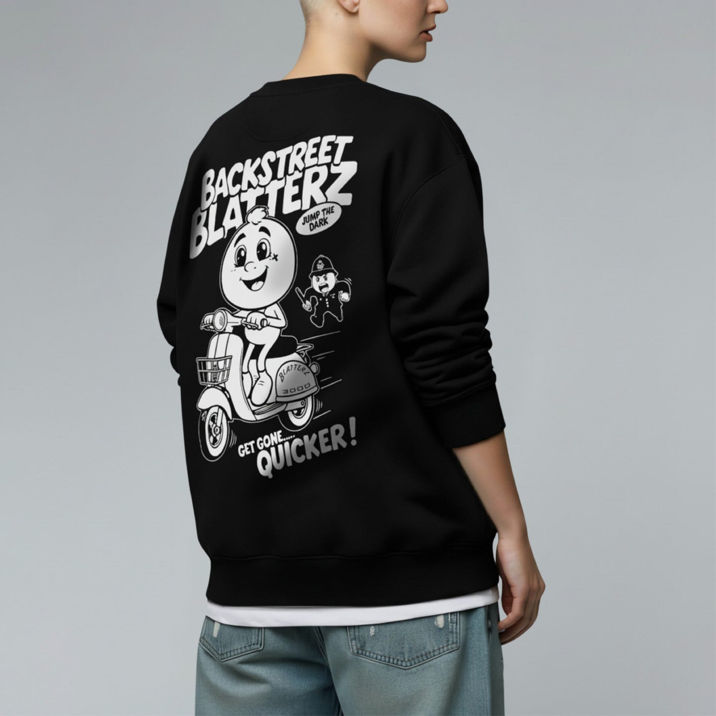 BACKSTREET BLATTERZ - Graphic Crew Neck Sweatshirt