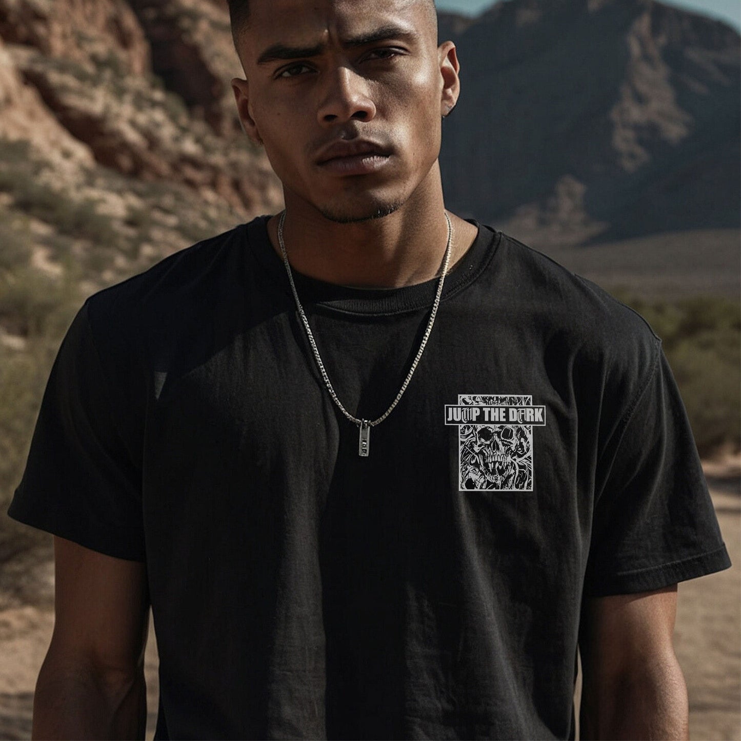 Printed T Shirt - Pocket Print - Jump The Dark