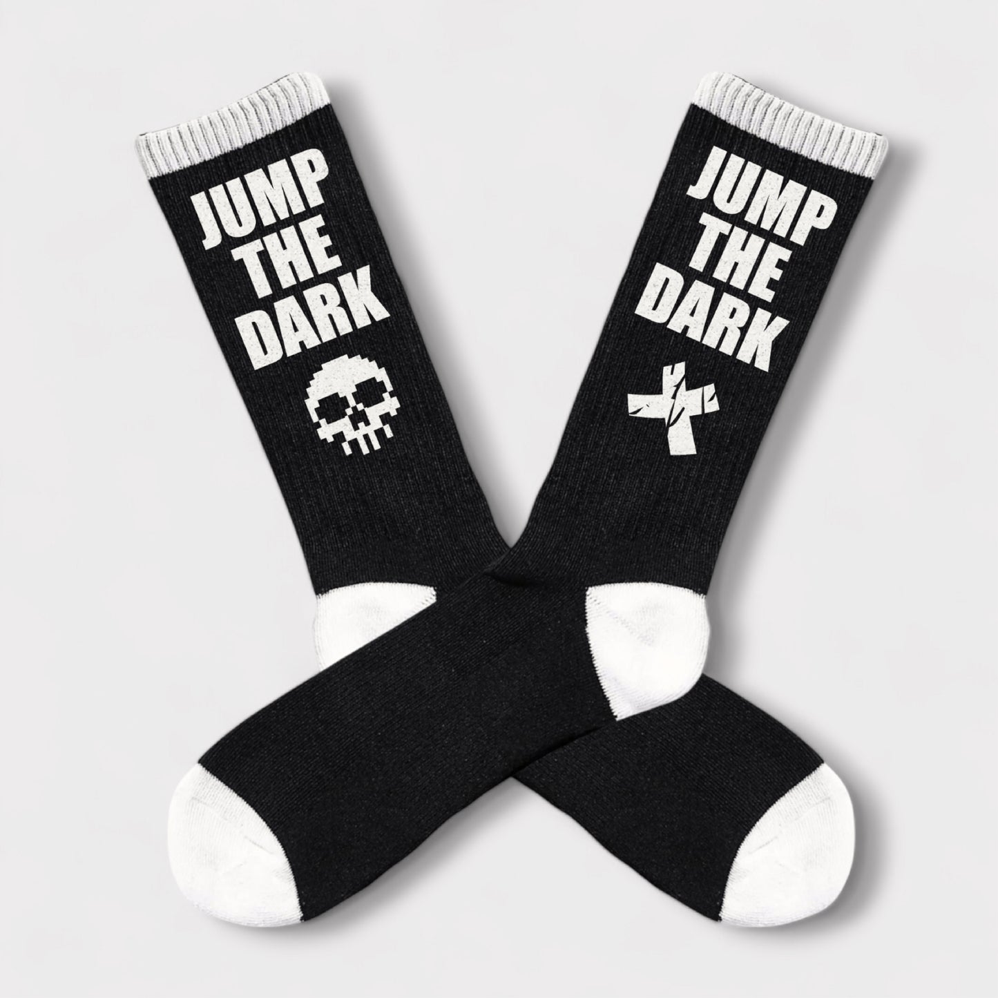Jump The Dark - Socks - Black Socks - Crew Socks - Skull socks - Alt Socks