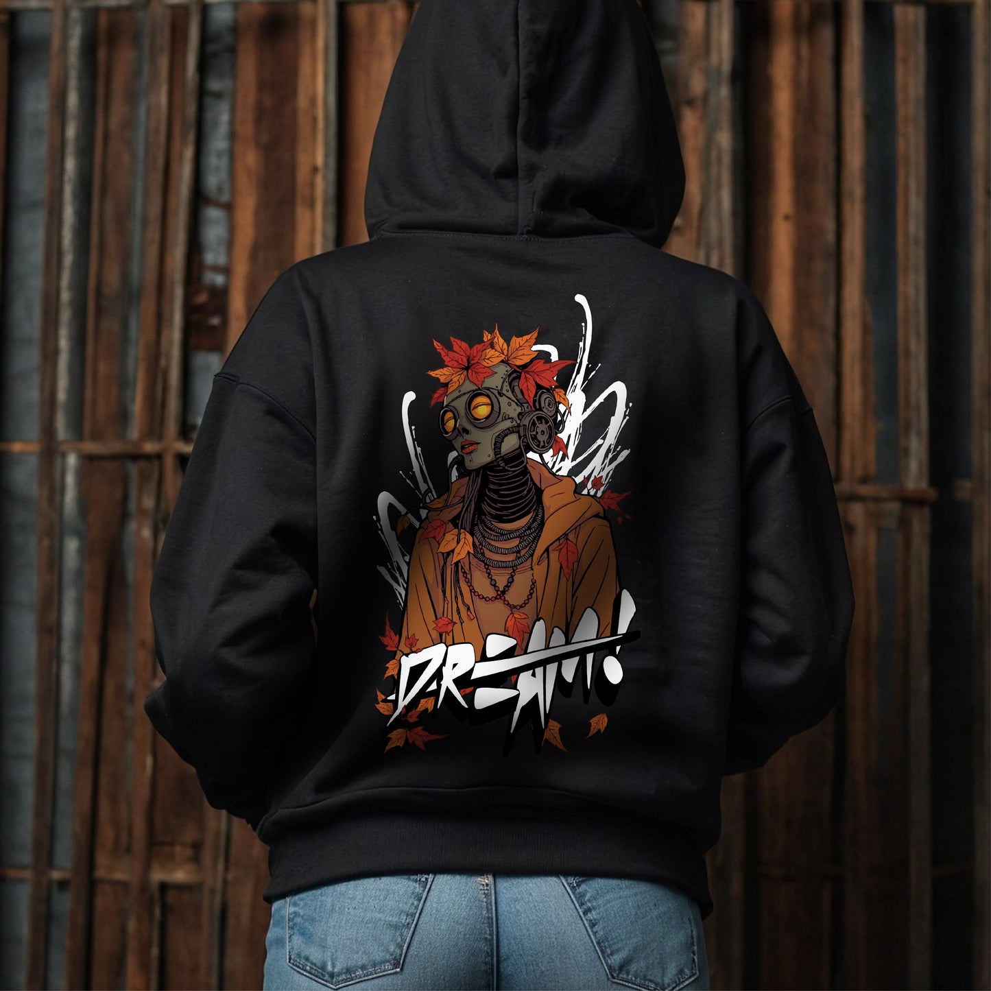 Daydream Graphic Streetwear Hoodie with Front and Back Print