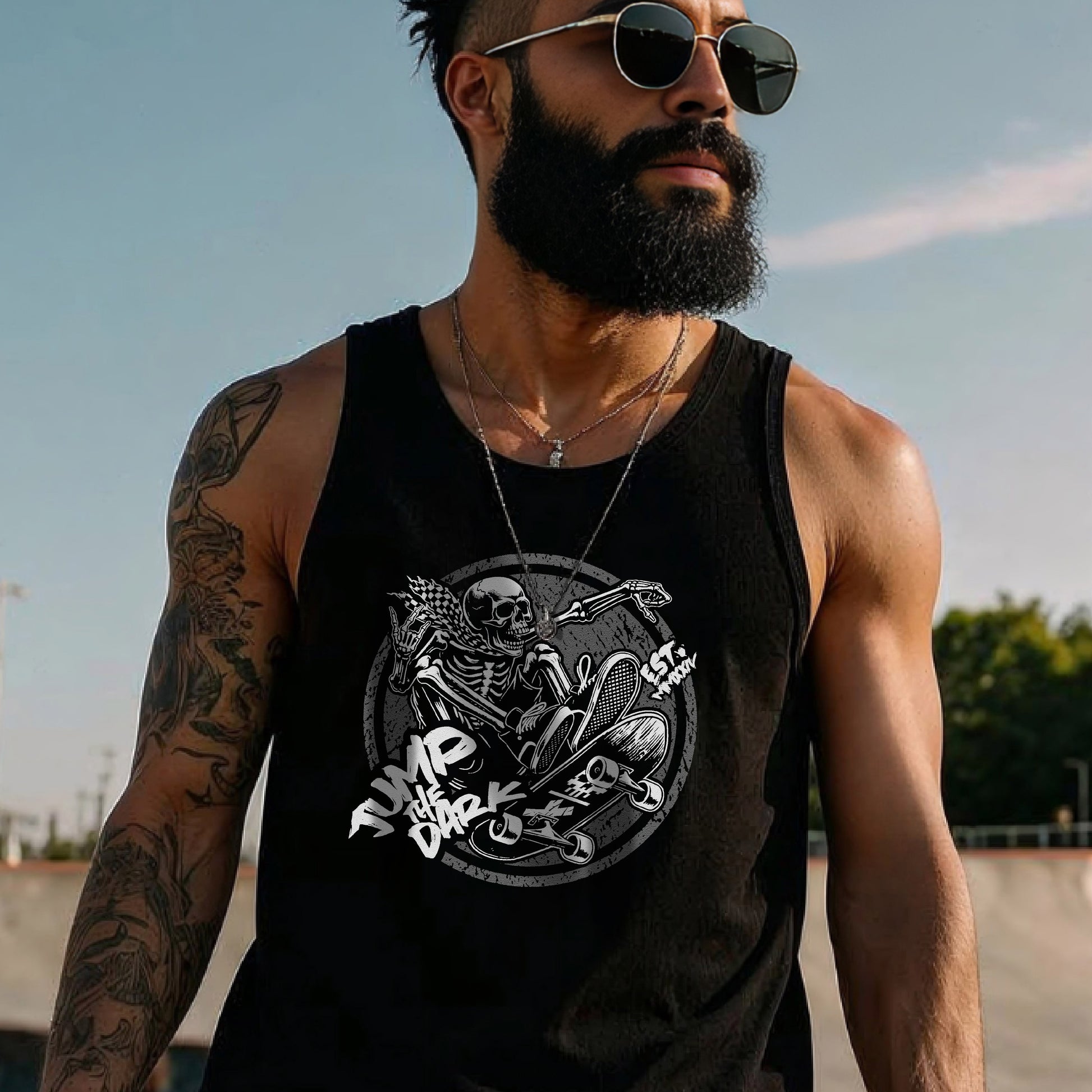 Graphic Printed Streetwear Vest  - Premium Streetwear Skate Tank Top - Medium Fit Tank Top
