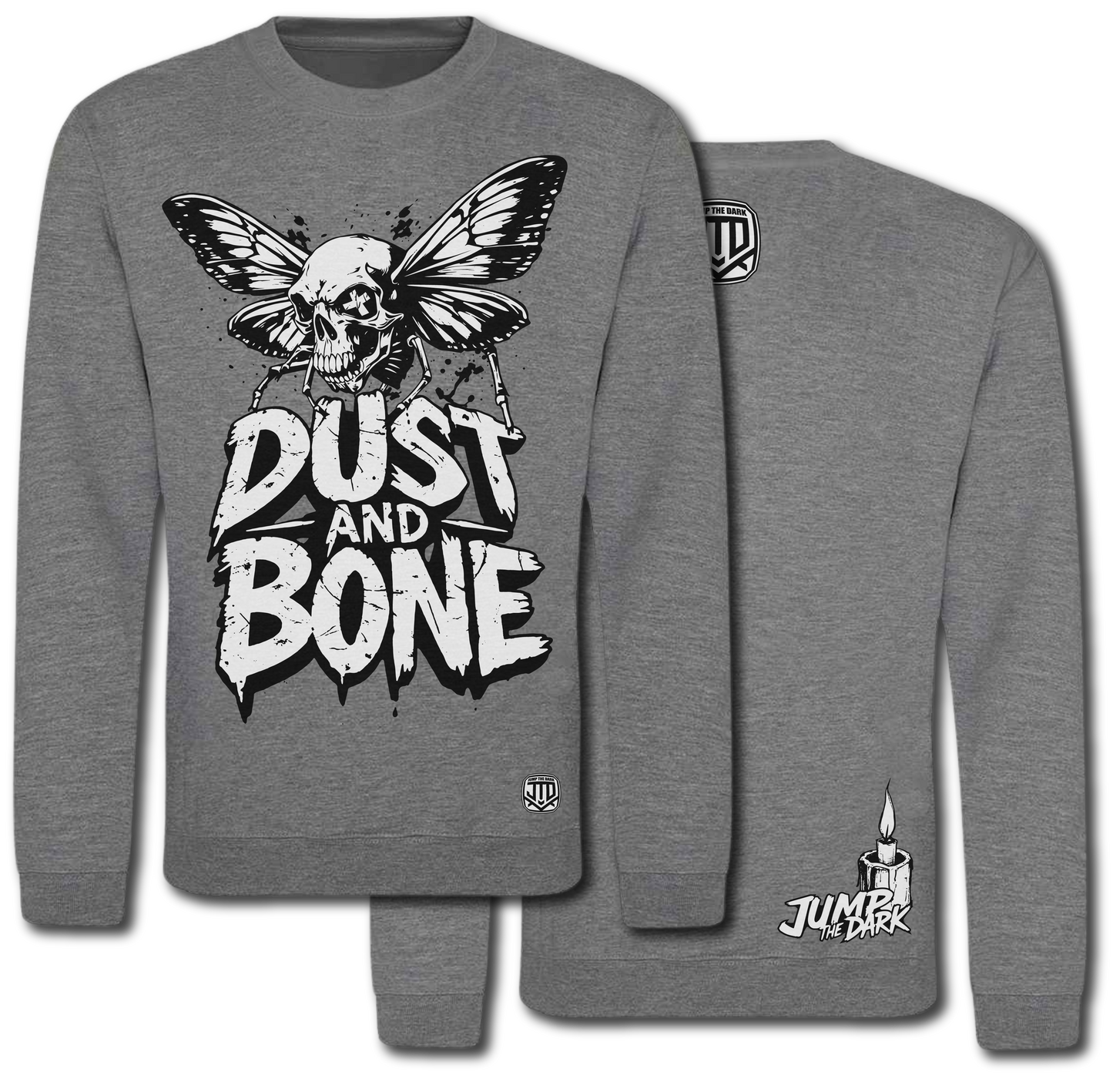 British Streetwear Tops - Skull Printed Tops - Graphic UK Sweatshirt - Jump The Dark