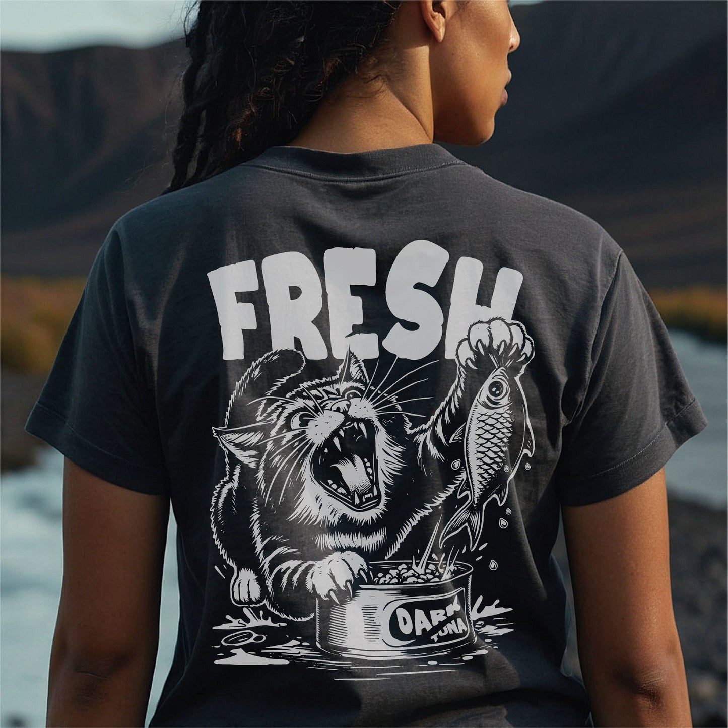 back print graphic tee - alternative streetwear shirt - Streetwear T shirts for Cat lovers