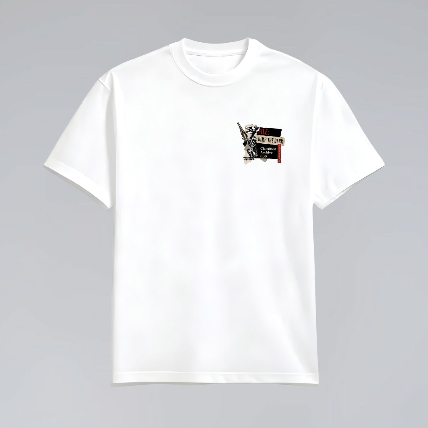 Front flat lay of Human Error heavyweight graphic tee for men and women.