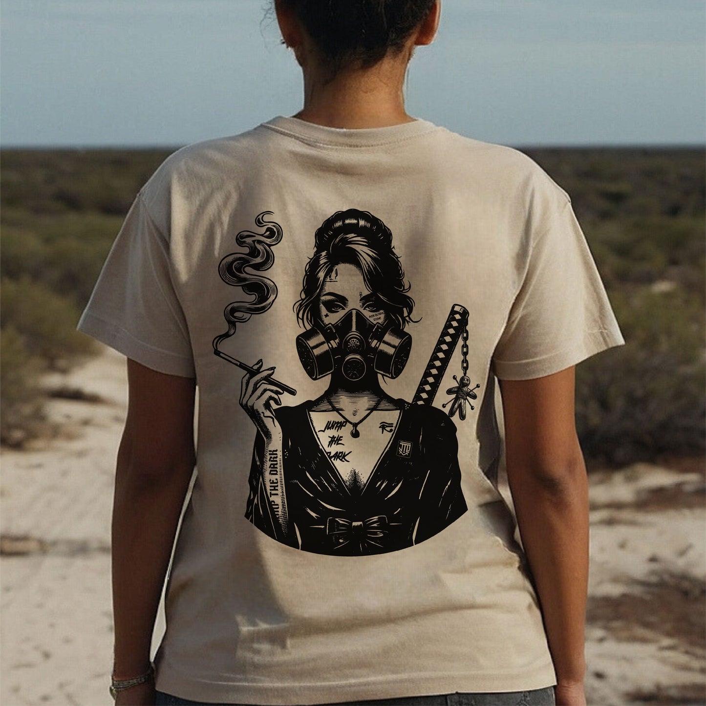 Graphic T Shirt - Desert Dust - Large Print - Poised - Jump The Dark