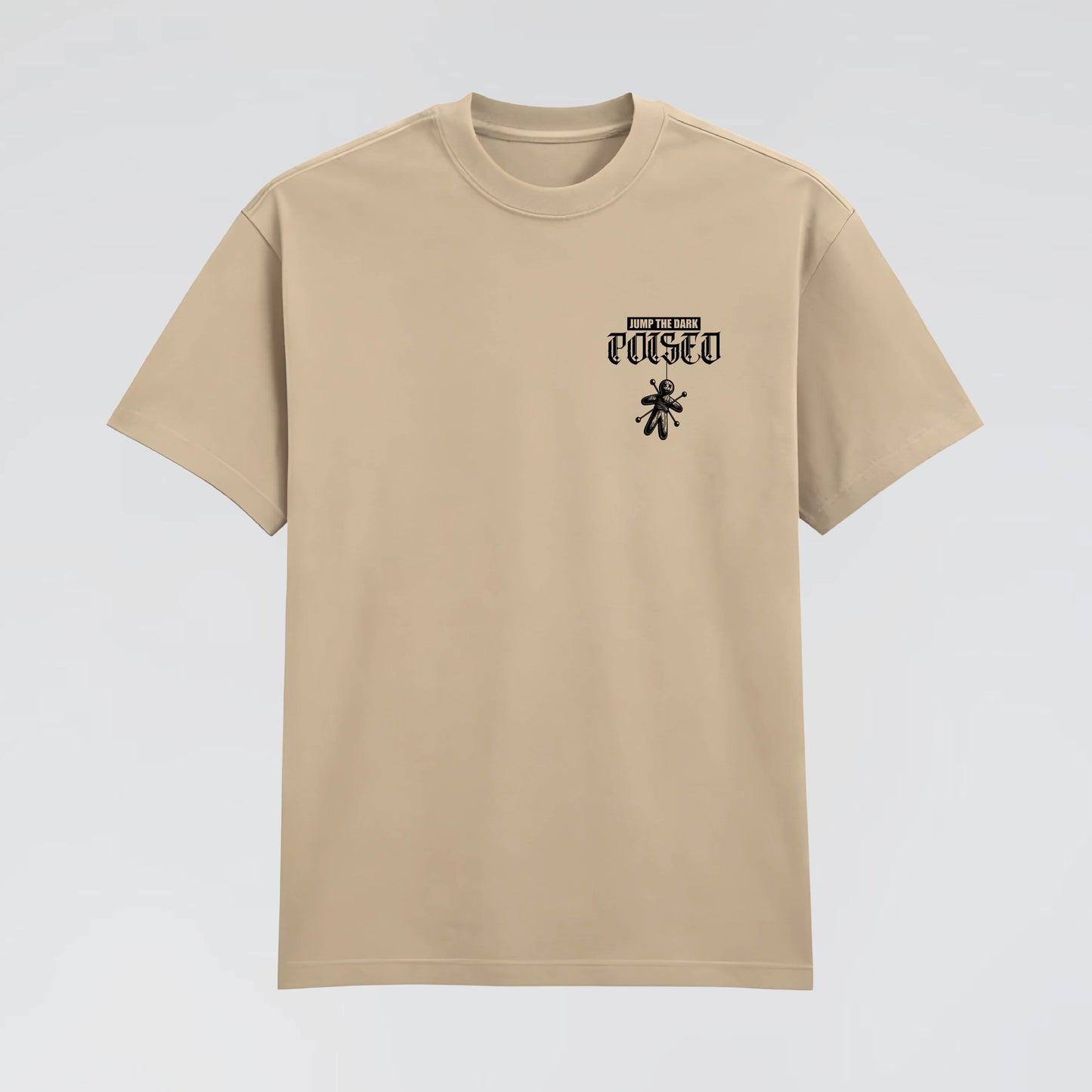 Poised Streetwear T-Shirt with front pocket print of Voodoo Doll.
