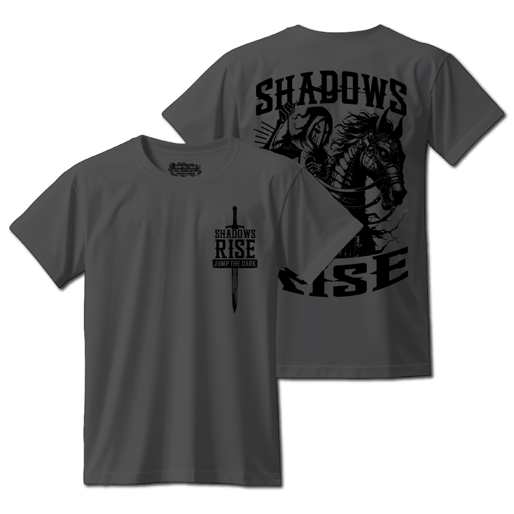 Front and Back Print - Graphic Tee - Anthracite - Shadows Rise - Jump The Dark