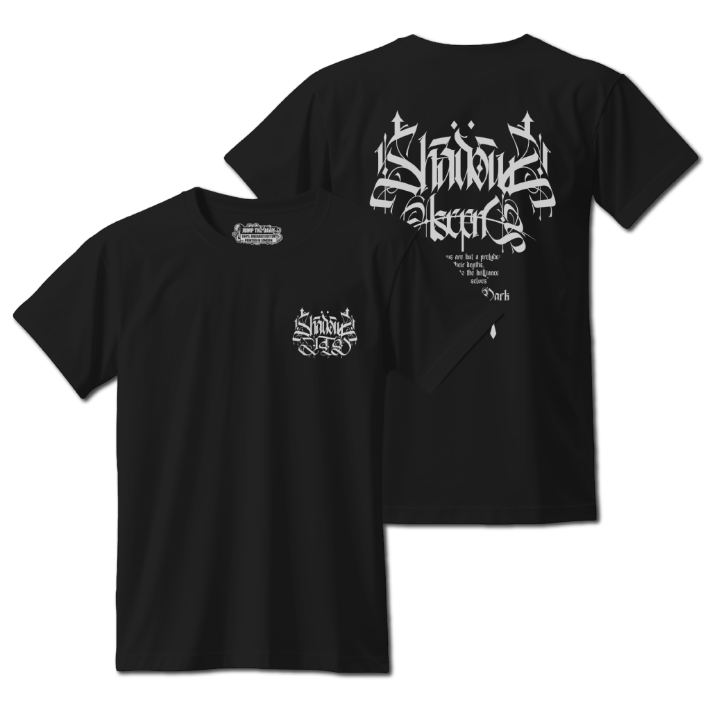 Front and Back Printed Tee - Black T Shirt - Shadows - Jump The Dark