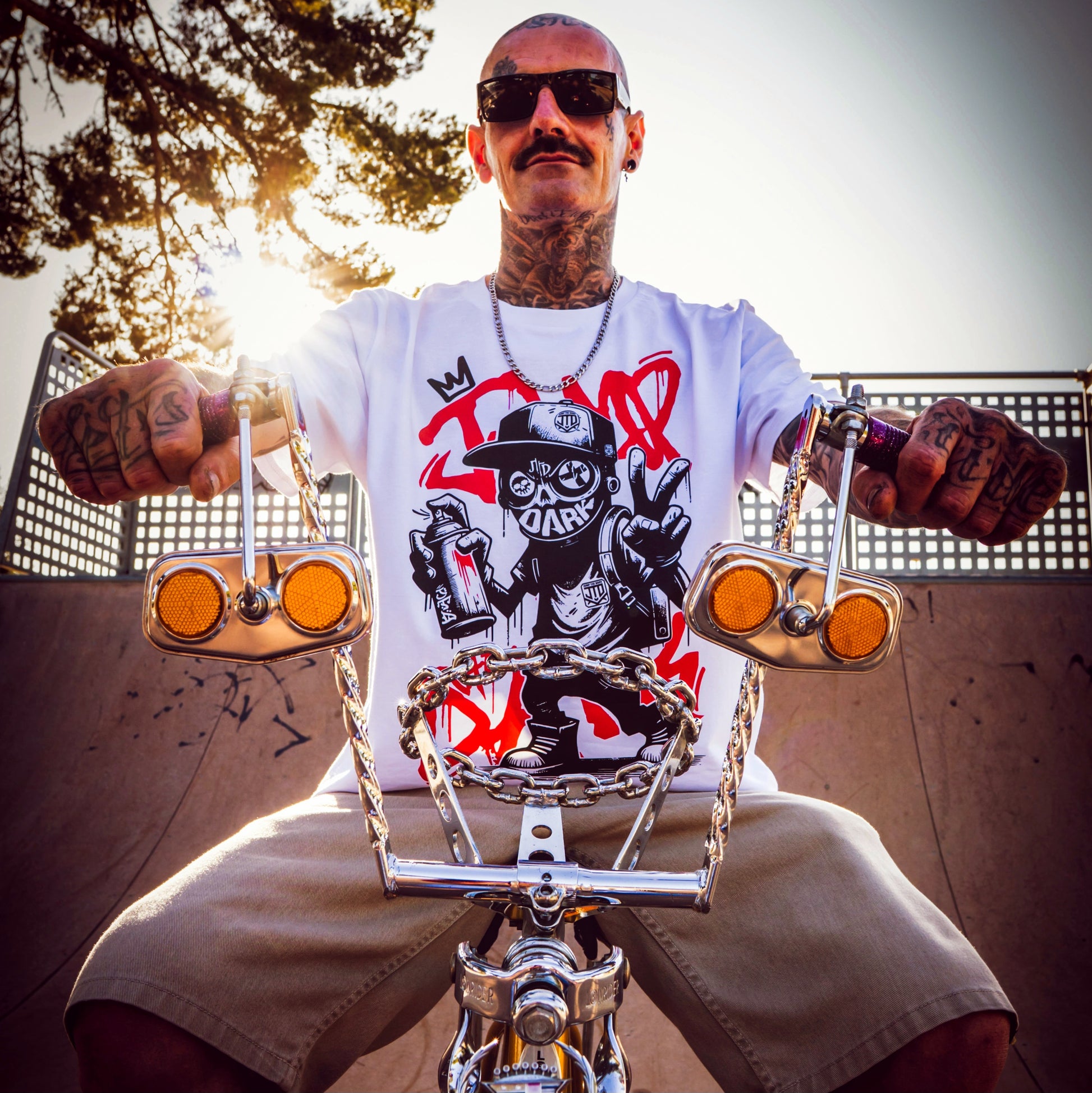 White graffiti print t-shirt for men and women – medium fit streetwear tee - Jump the Dark