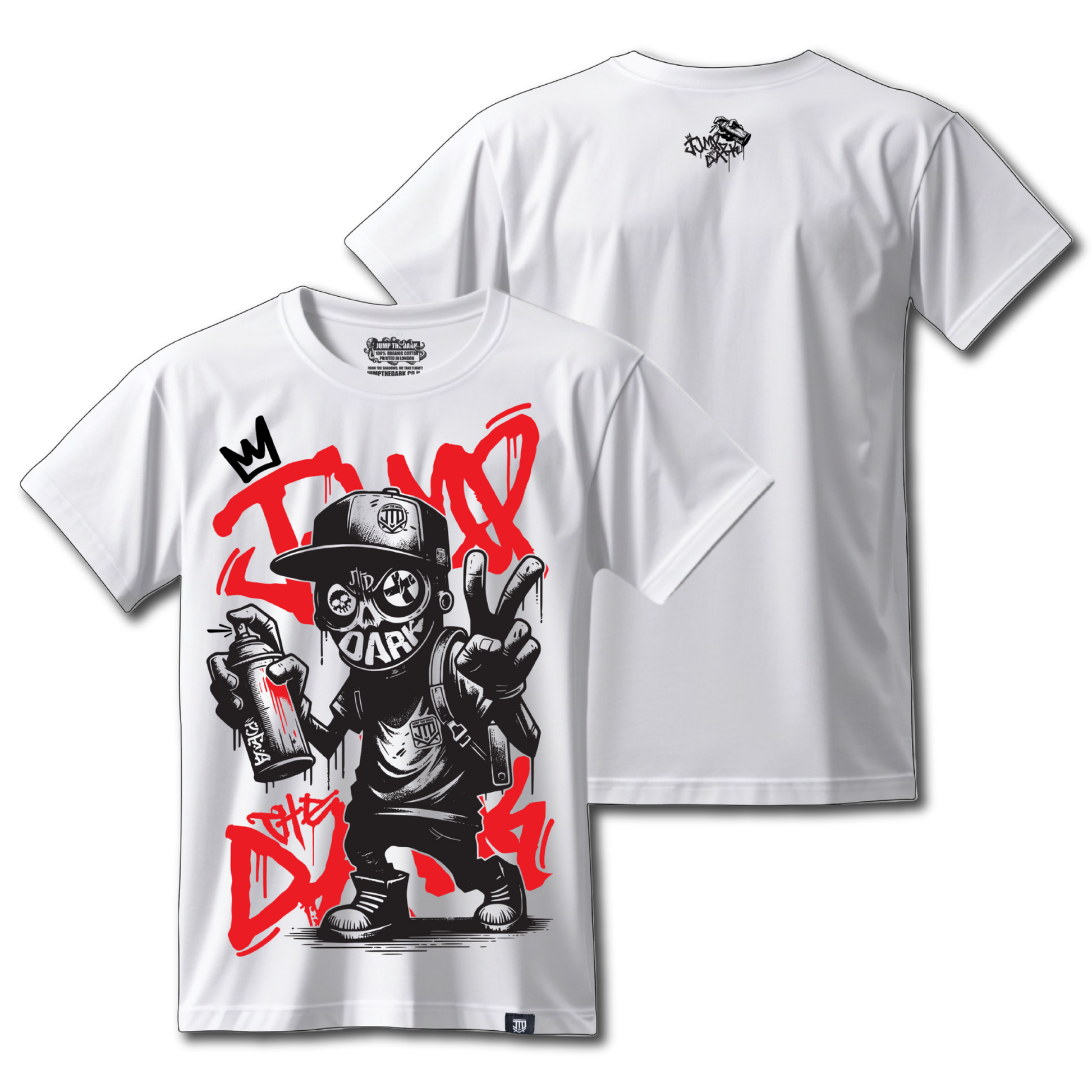 180 GSM Tshirt - Printed White Tshirt - Quality Streetwear  - Jump The Dark