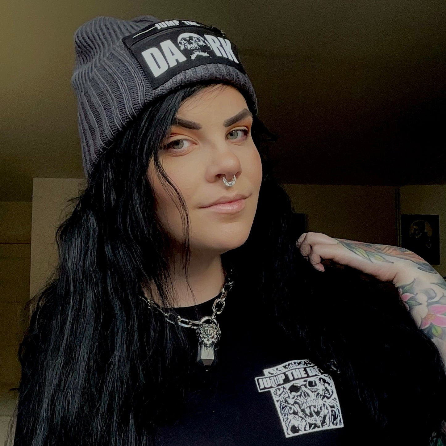 Best-selling Grey Zip Patch Streetwear Beanie Hat, Combining Comfort and Edgy Aesthetics