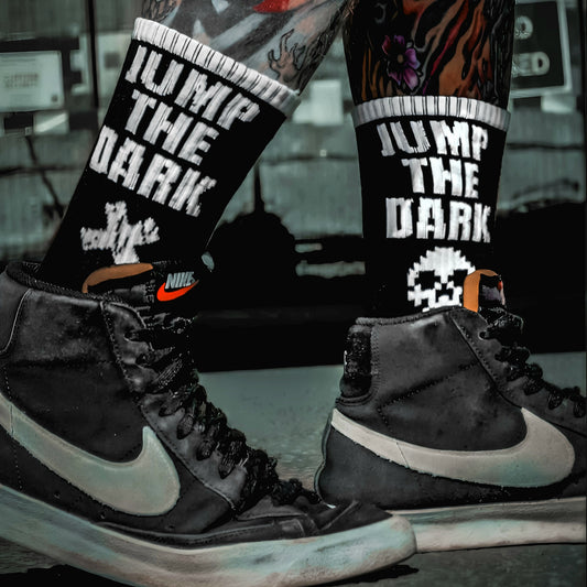 Graphic streetwear Socks for Men and women - Graphic black Socks - Jump The Dark