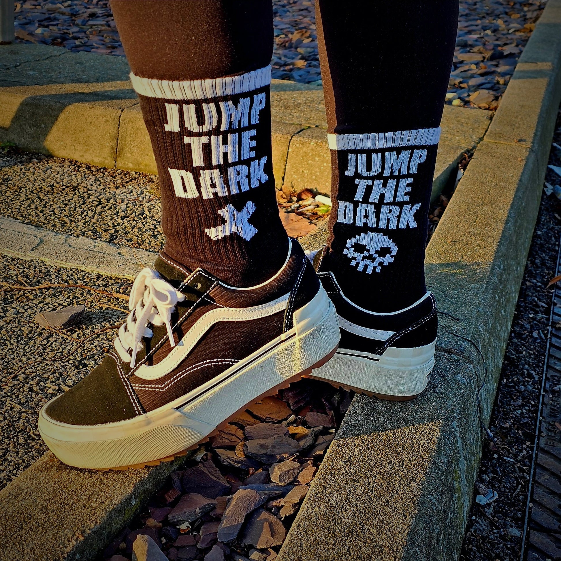 Jump The Dark - Alternative Socks - Crew Socks - Black Socks