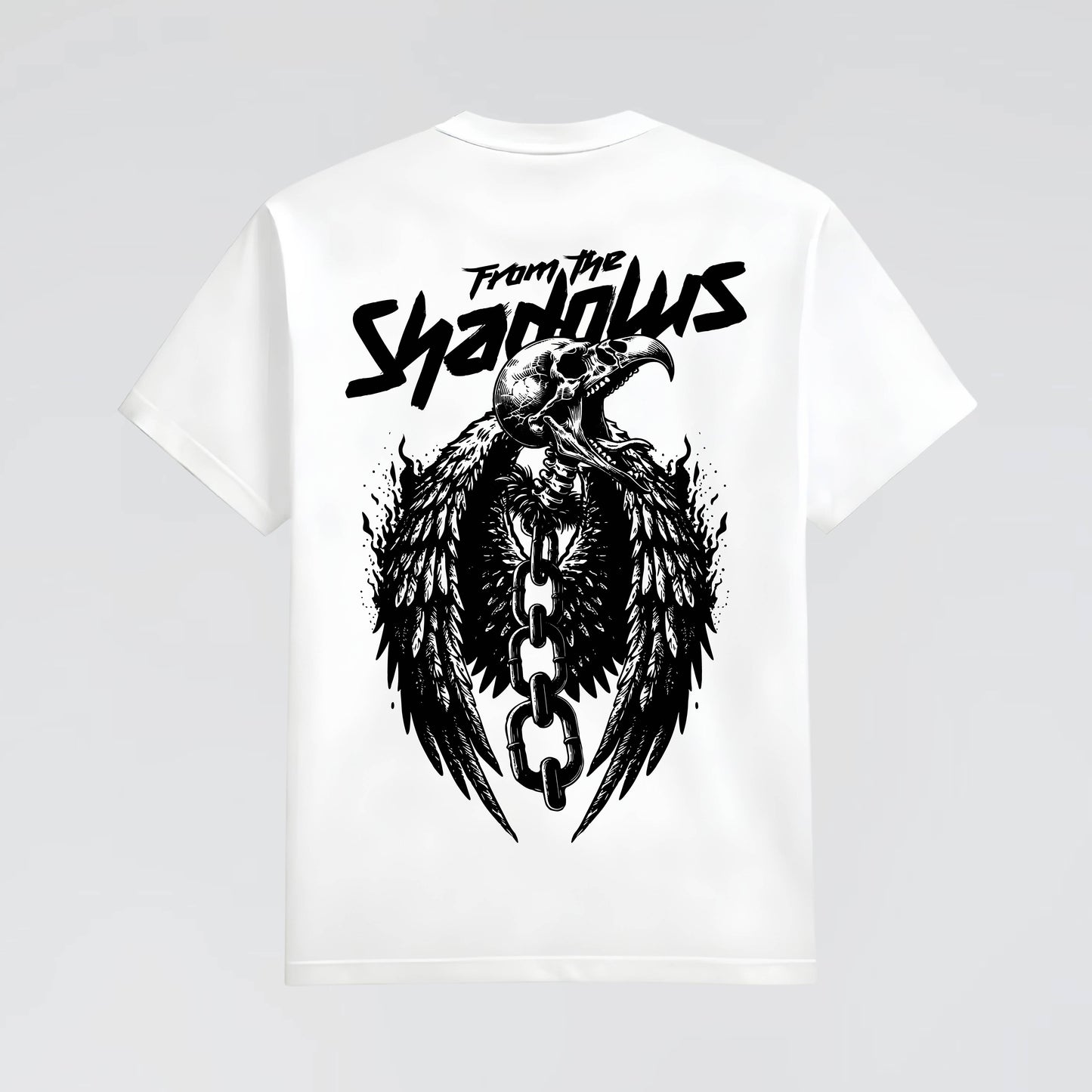 White Graphic T-Shirt, Back print  Vulture design by Jump The Dark