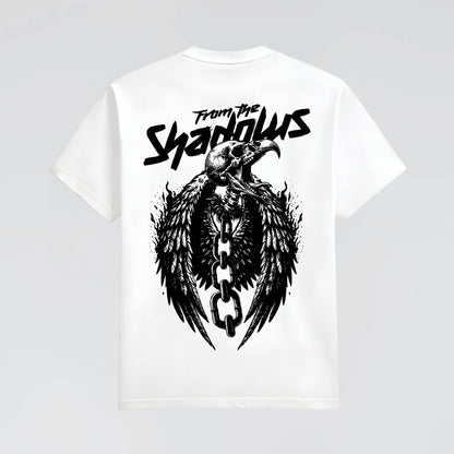 White Graphic T-Shirt, Back print  Vulture design by Jump The Dark