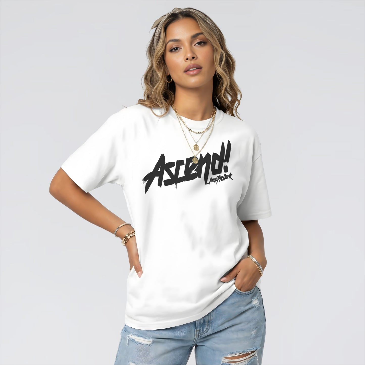 White T-shirt, Men's and Woman's graphic printed tee by Jump The Dark London