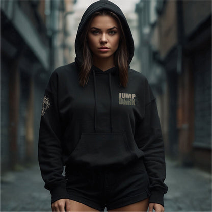 Printed Hoodie - Unisex - Pocket Print - Sleeve Print - The Bade - Jump The Dark