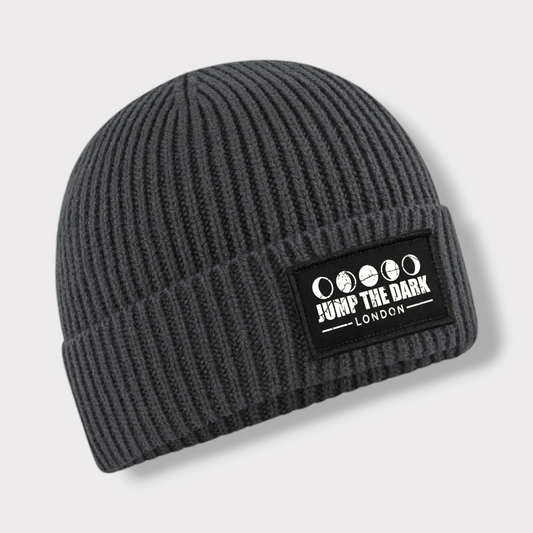 Grey Streetwear Beanie Hat - Uk Fashion Beanie Hat - Winter Streetwear Hat - Jump The Dark