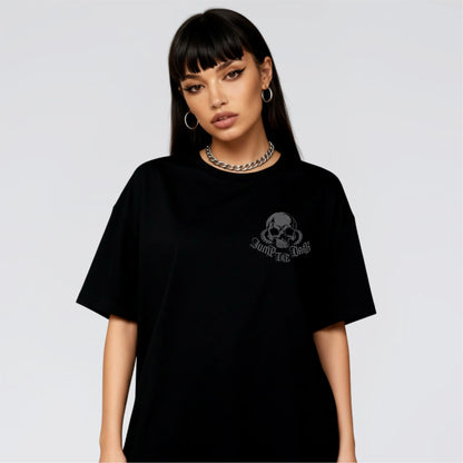 Consumed black heavy graphic t-shirt gray on black design