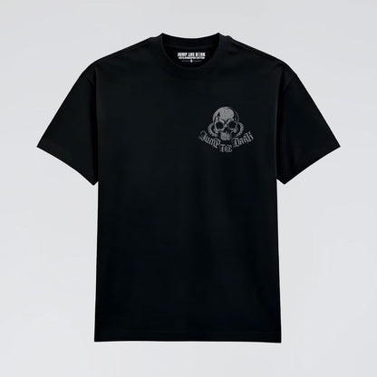 Unisex black t-shirt with gothic skull back print