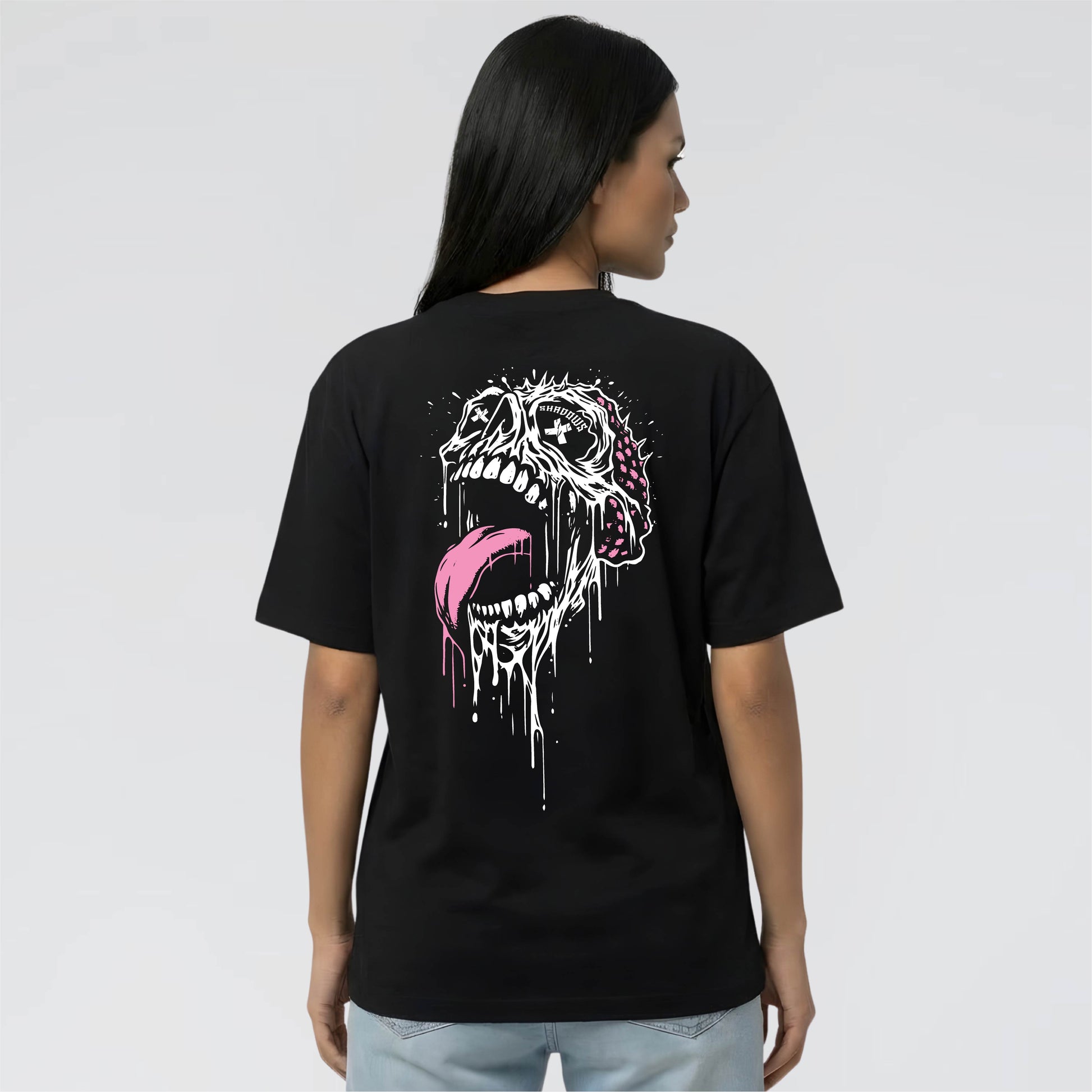 Decay Black premium Streetwear Graphic T-Shirt with melting Skull by Jump the Dark