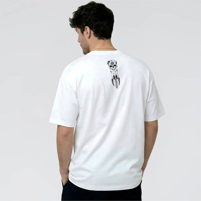 Voodoo Graphic Tee in white, Regular fit 180 GSM Urban style. Jump the Dark