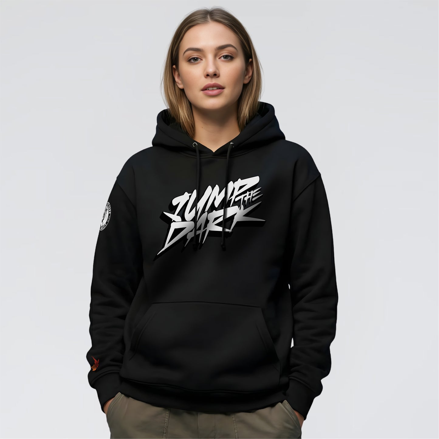 Black Unisex Streetwear Graphic Hoodie by Jump The Dark