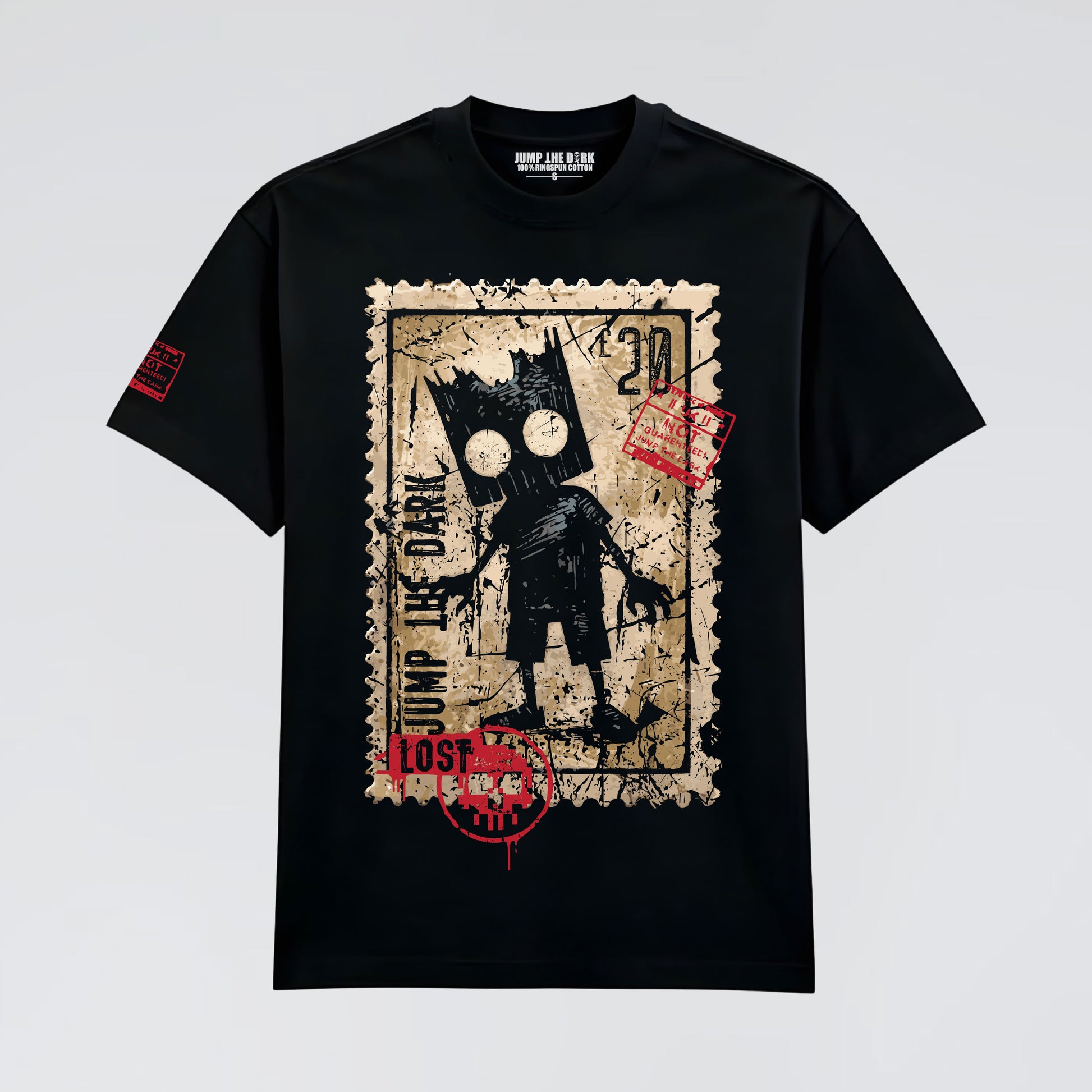 Modern breathable black t-shirt with bold artwork