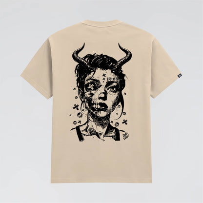 Quality Natural Heavyweight Streetwear Graphic Tee with bold back print. 