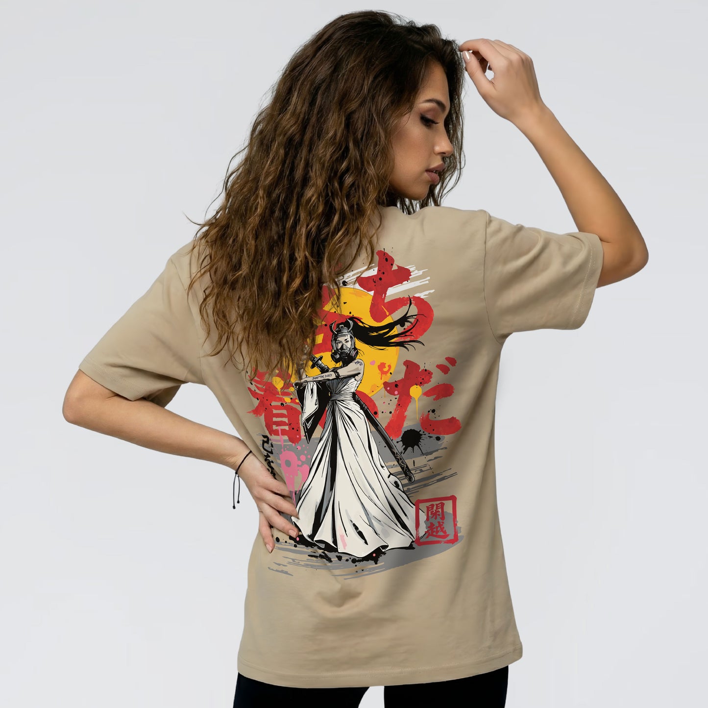 Japanese inspired streetwear t-shirt back print detail