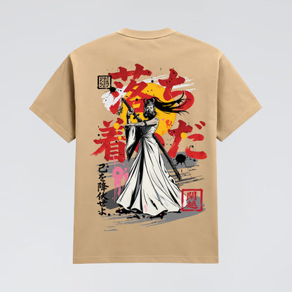 Unisex sand crew neck graphic tee back design