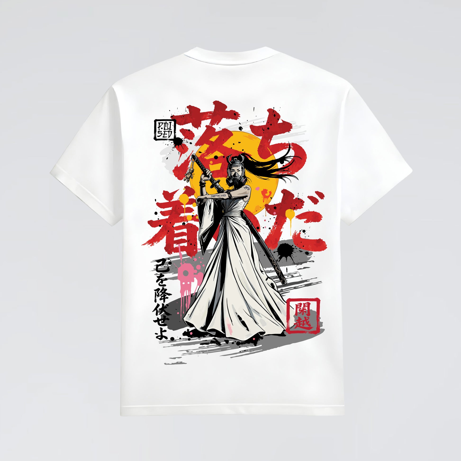 White streetwear graphic t-shirt for men and women Poised 2.0 UK brand