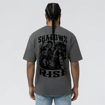Shadows Rise Graphic Print Streetwear T-Shirt in Dark Grey by Jump The Dark