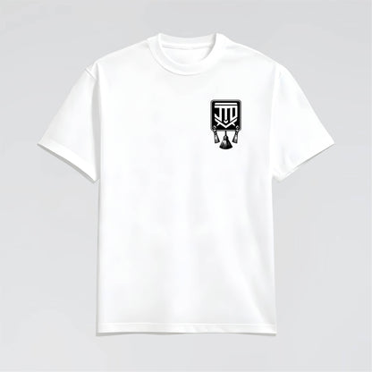 White front pocket print graphic Statement Tee Japanese Design by Jump The Dark. 