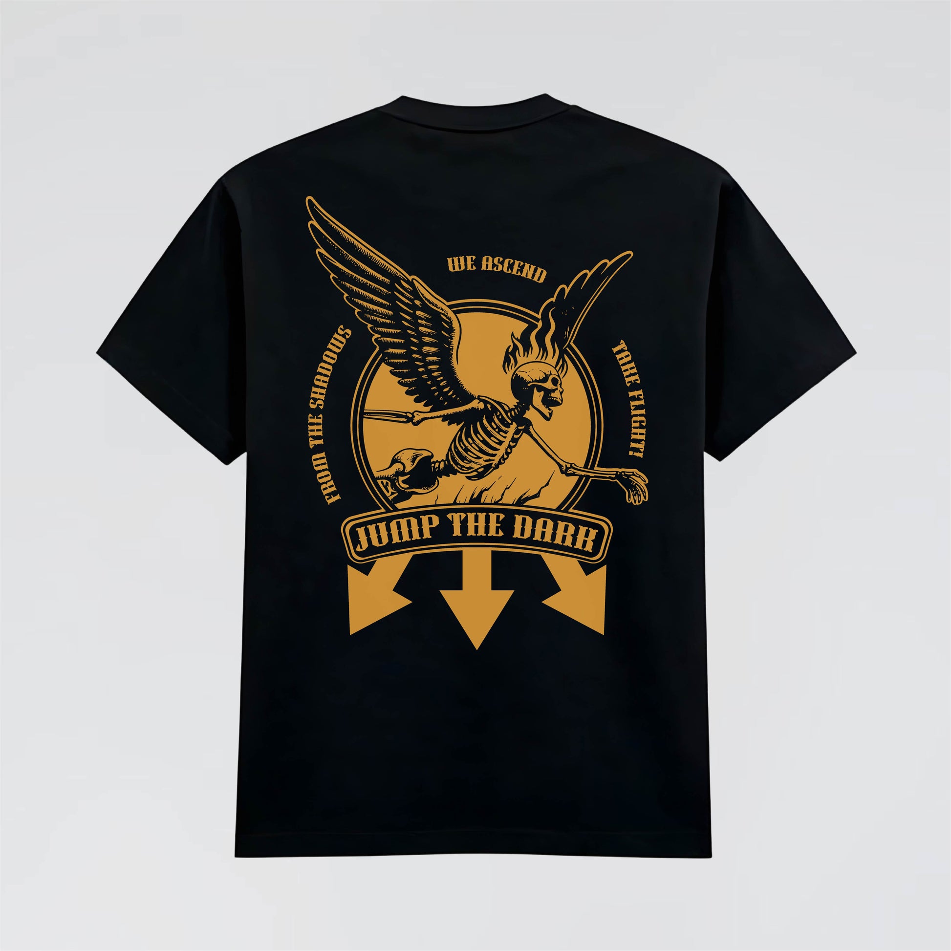 Black Midweight Regular fit Streetwear T-Shirt with bold Graphic print by Jump The Dark