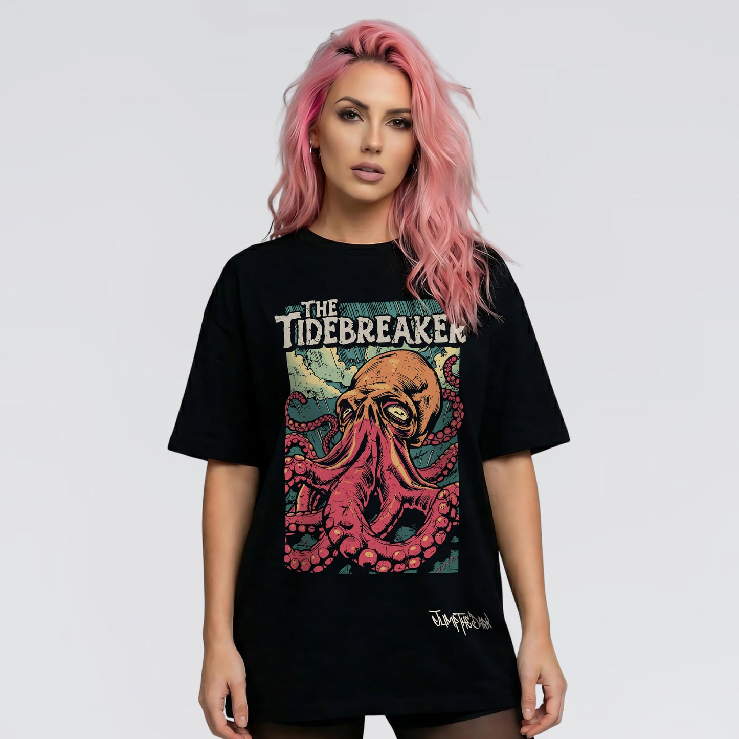Tidebreaker black heavyweight graphic t-shirt UK brand