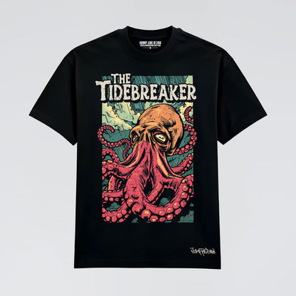 Graphic t-shirt black with ocean skull artwork