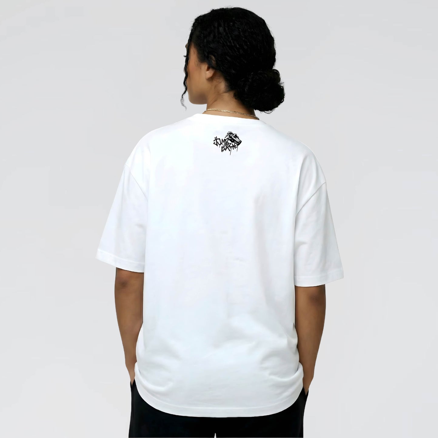 White Organic Cotton Streetwear T-Shirt for Men and Women by UK Clothing brand Jump The Dark.