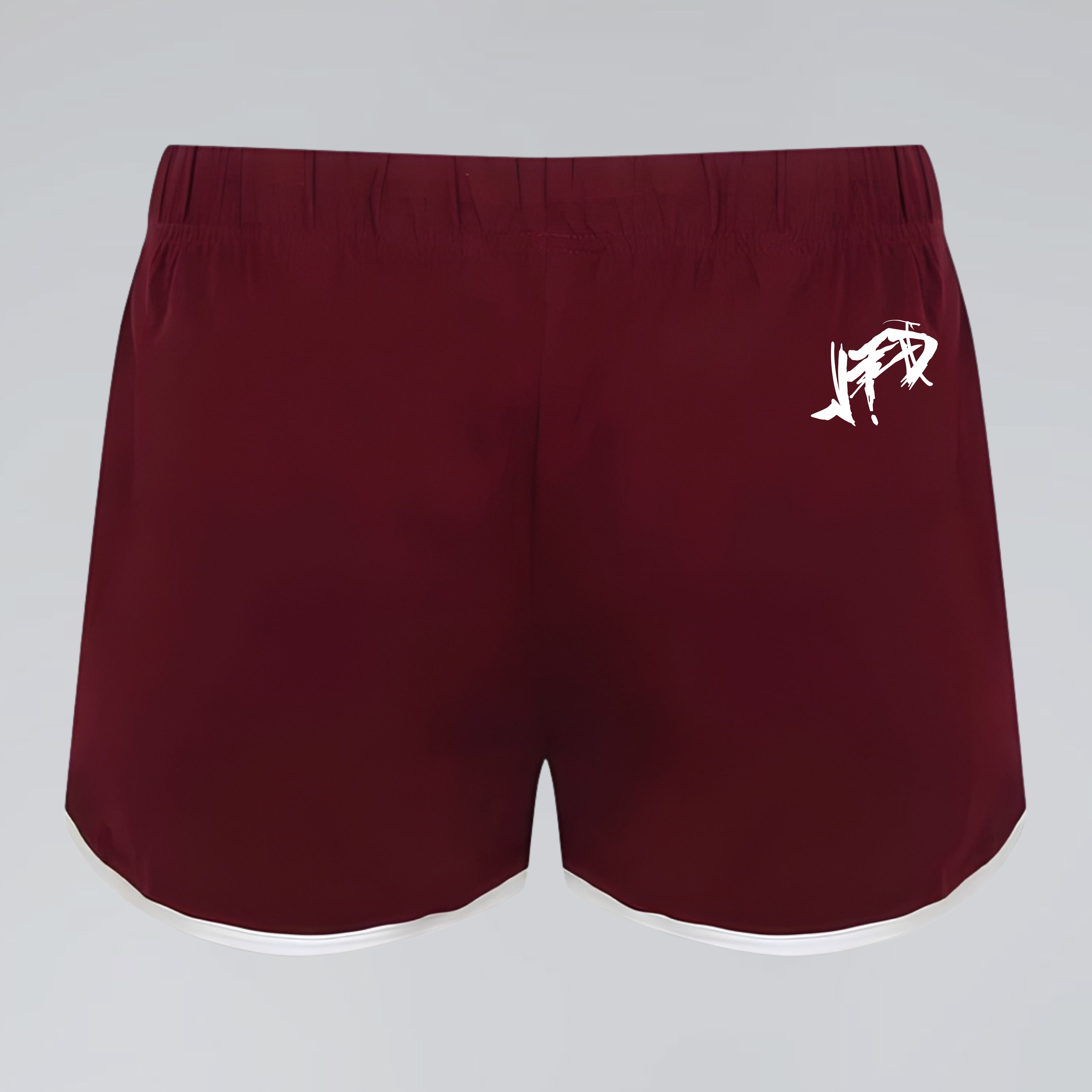 JTD - Women's Burgundy Retro Shorts | Trendy Summer Retro Streetwear